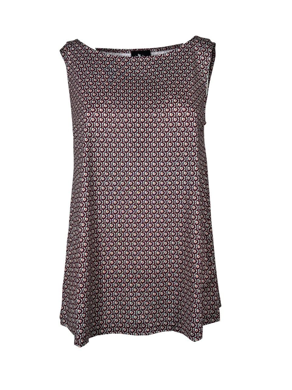 JUSTMINE top donna a trapezio amarena/acqua E2714 1143 BASIC TRAPEZE MADE IN ITALY