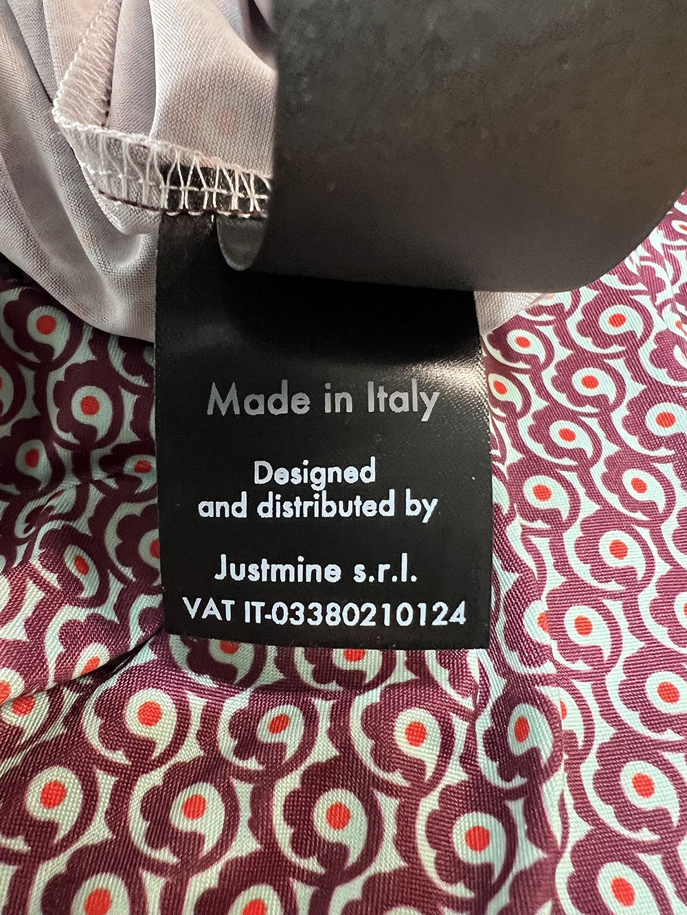 JUSTMINE top donna a trapezio amarena/acqua E2714 1143 BASIC TRAPEZE MADE IN ITALY