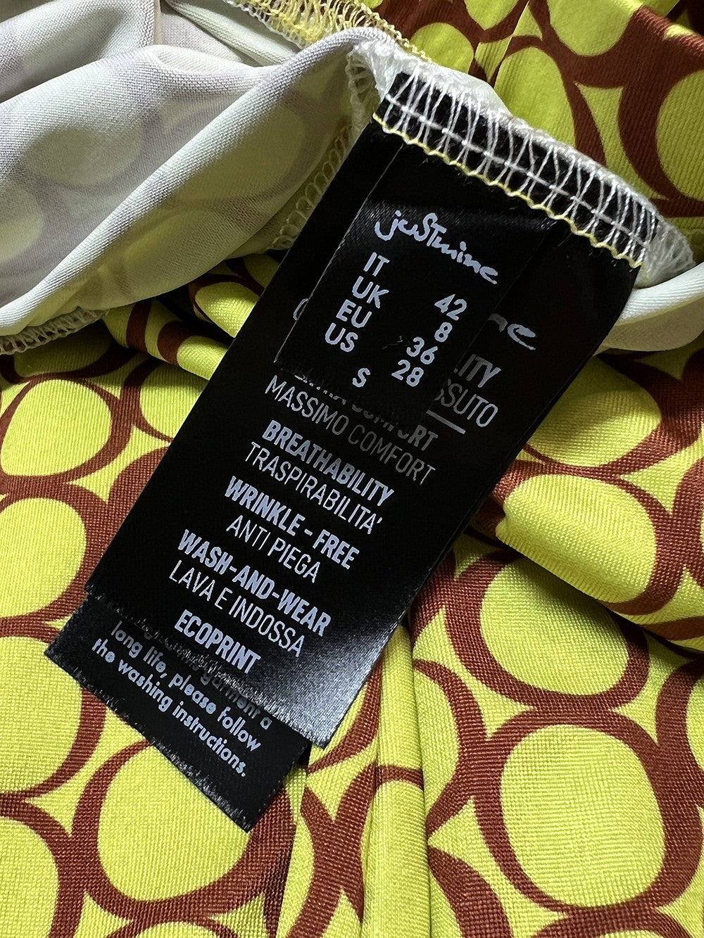 JUSTMINE top donna a trapezio E2714 1140 1218 giallo/mattone BASIC TRAPEZE MADE IN ITALY