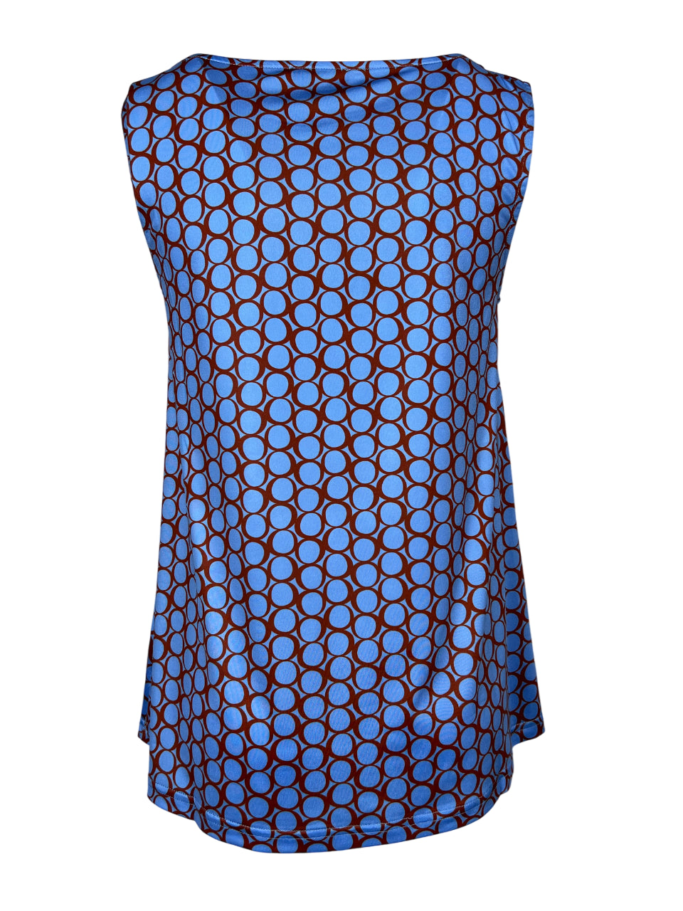 JUSTMINE top donna a trapezio E2714 1140 6227 azzurro/mattone BASIC TRAPEZE MADE IN ITALY