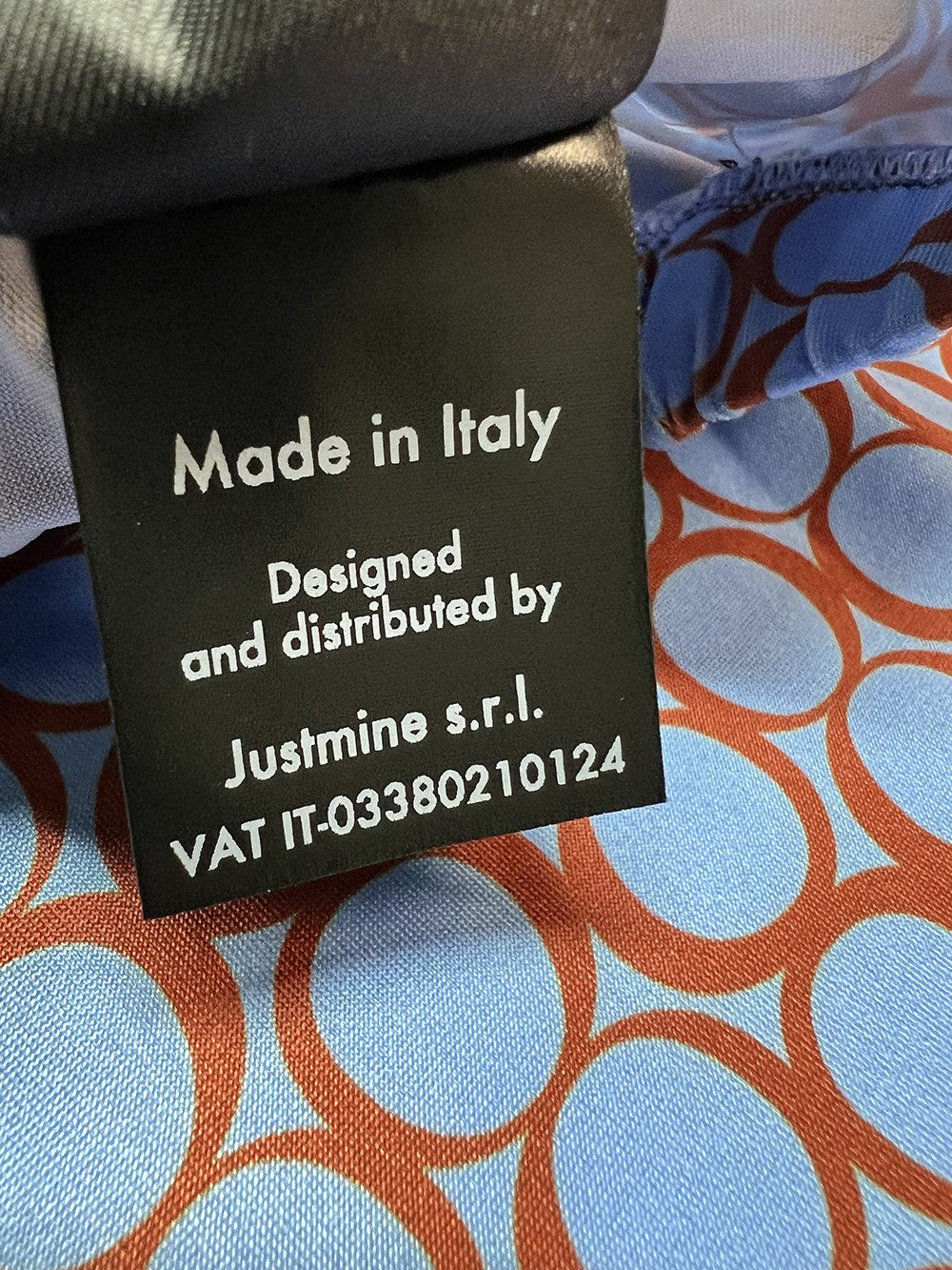 JUSTMINE top donna a trapezio E2714 1140 6227 azzurro/mattone BASIC TRAPEZE MADE IN ITALY