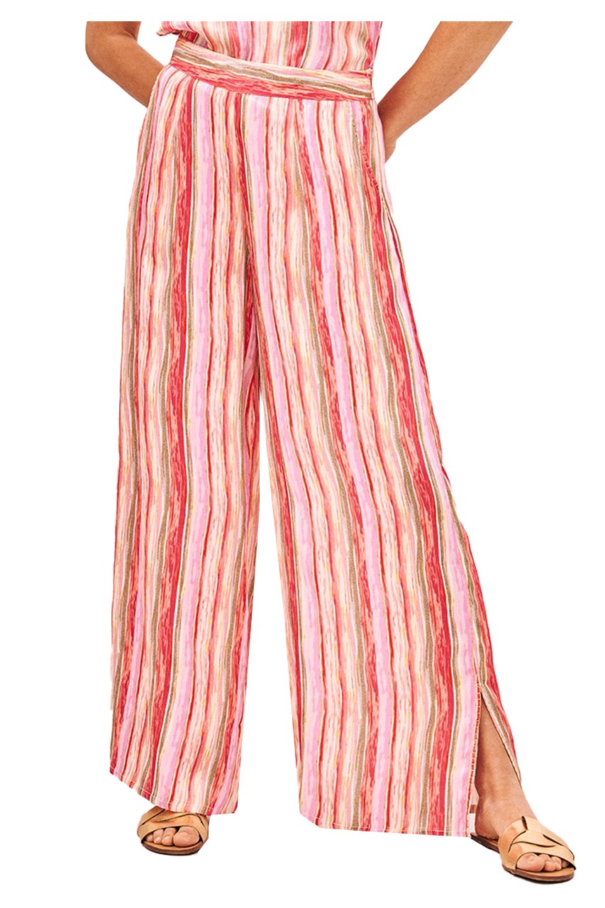 NEKANE pantaloni donna righe fuxia multicolor ANU 100% viscosa