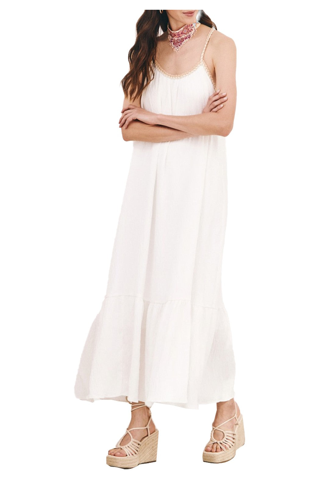 Nüd by NEKANE abito donna lungo bianco JAMUS 83% viscosa 17% poliammide