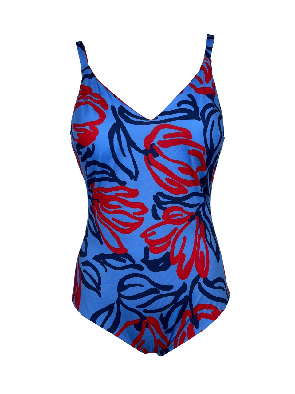 FEELING by JUSTMINE costume intero double-face coppa C   azzurro/blu/rosso A784C 6102 MADE IN ITALY