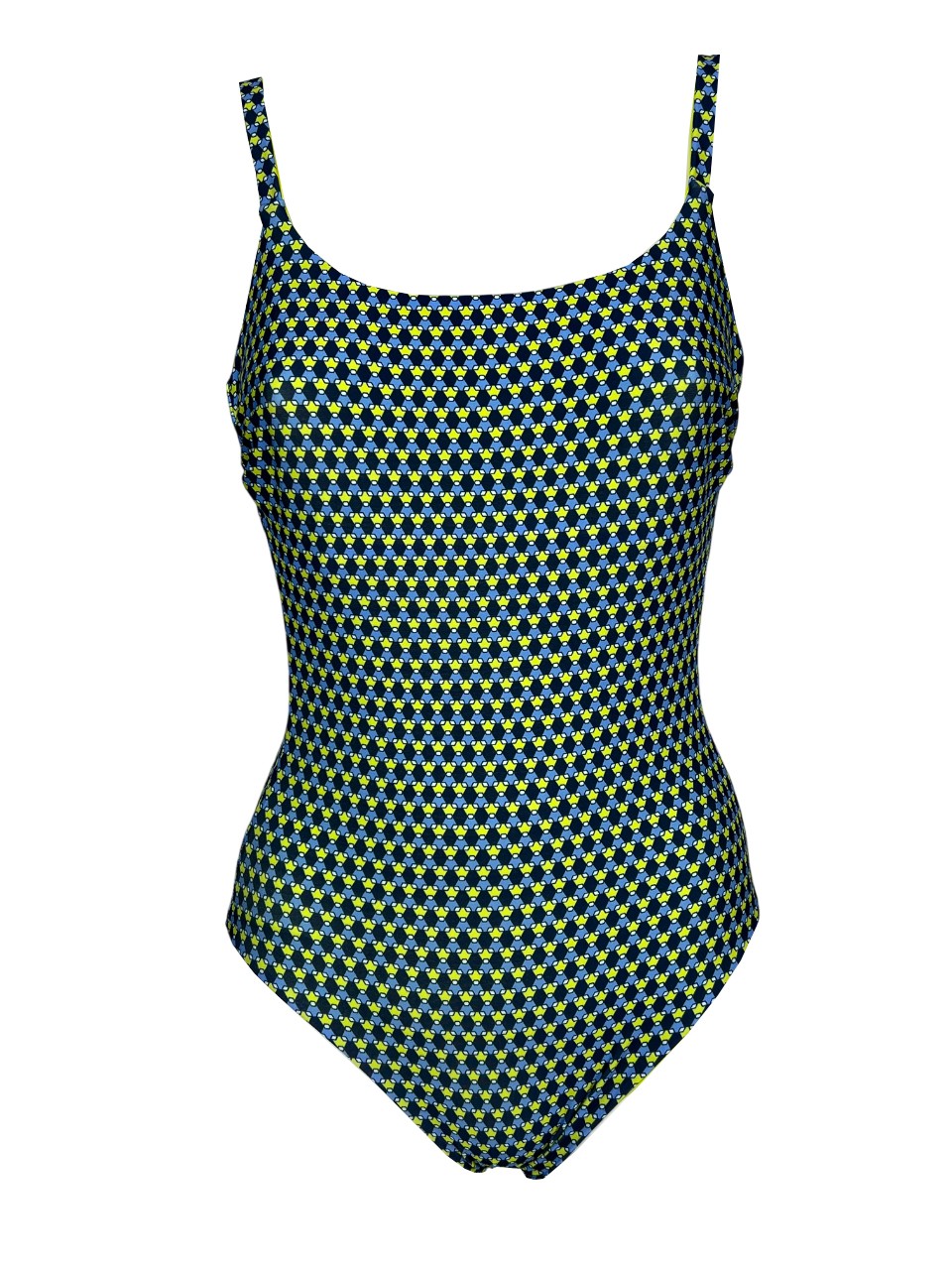 JUSTMINE costume donna intero double-face blu/lime/azzurro A706 1167 MADE IN ITALY