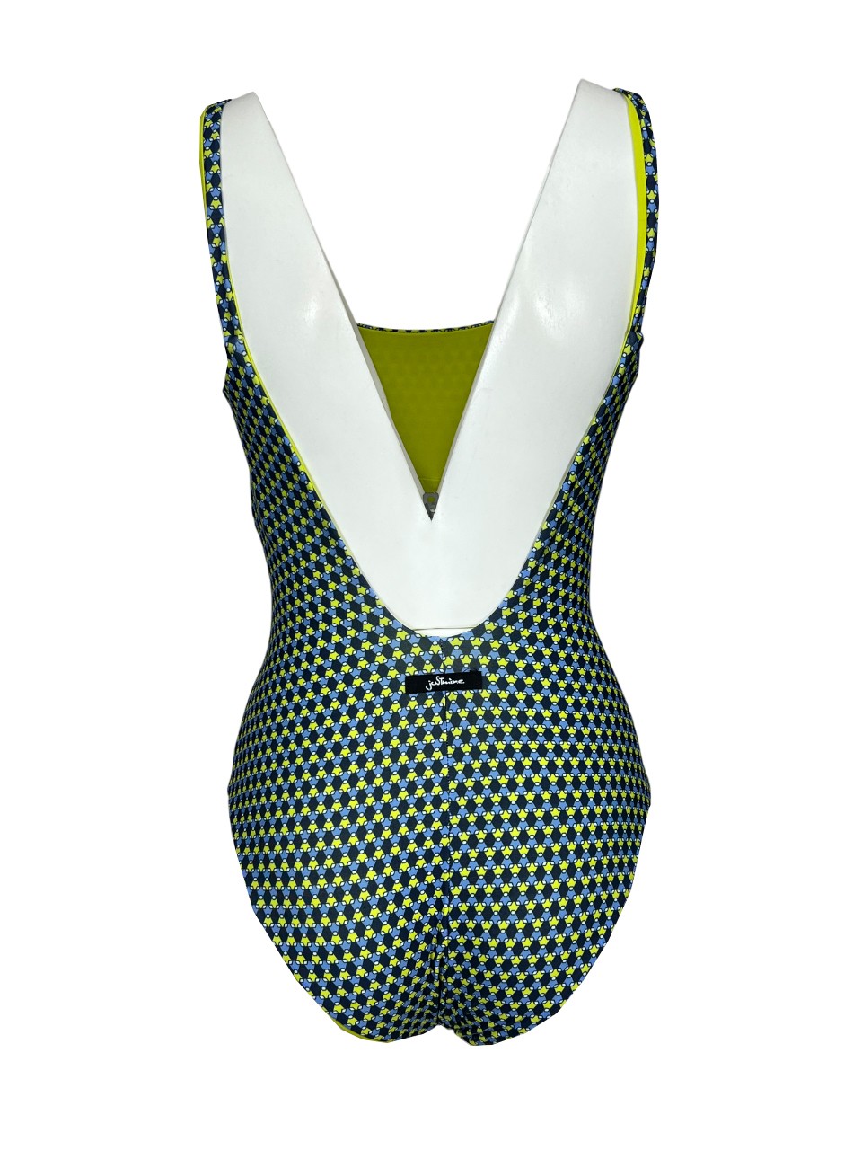 JUSTMINE costume donna intero double-face blu/lime/azzurro A706 1167 MADE IN ITALY