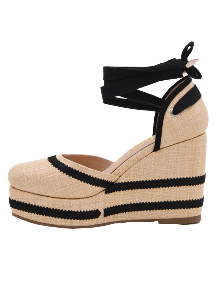 AZAREY sandalo donna rafia beige 494J535 MADE IN SPAIN