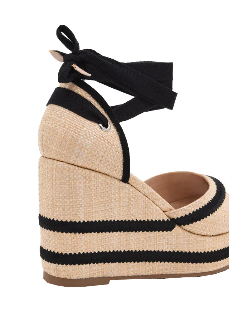 AZAREY sandalo donna rafia beige 494J535 MADE IN SPAIN