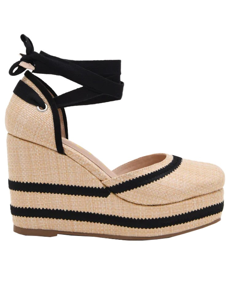 AZAREY sandalo donna rafia beige 494J535 MADE IN SPAIN