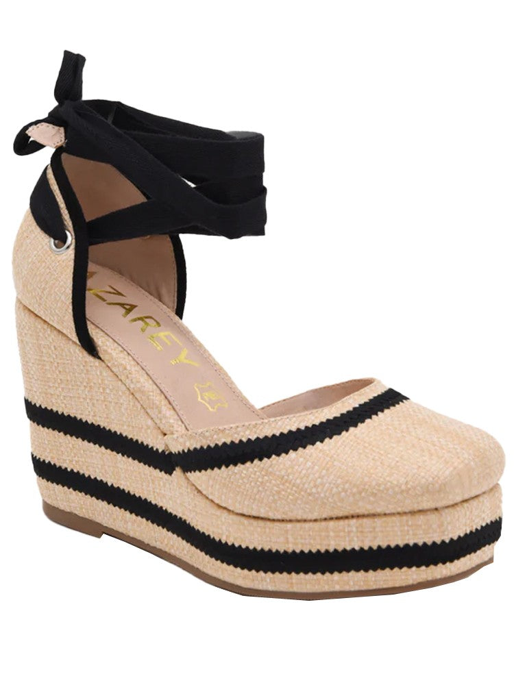 AZAREY sandalo donna rafia beige 494J535 MADE IN SPAIN