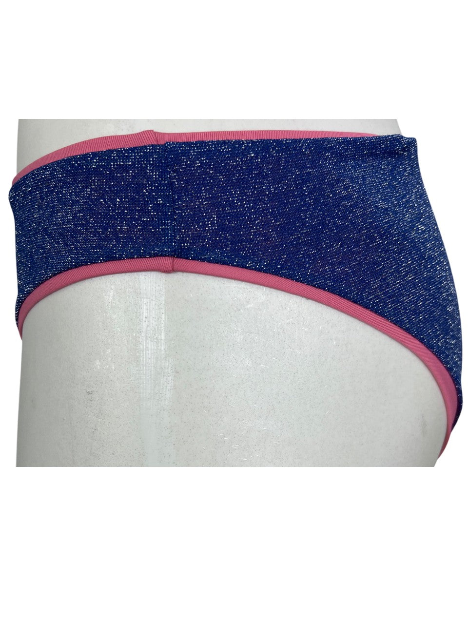JUSTMINE bikini fascia foderata double-face lurex azzurro/rosa B2866 1158 MADE IN ITALY