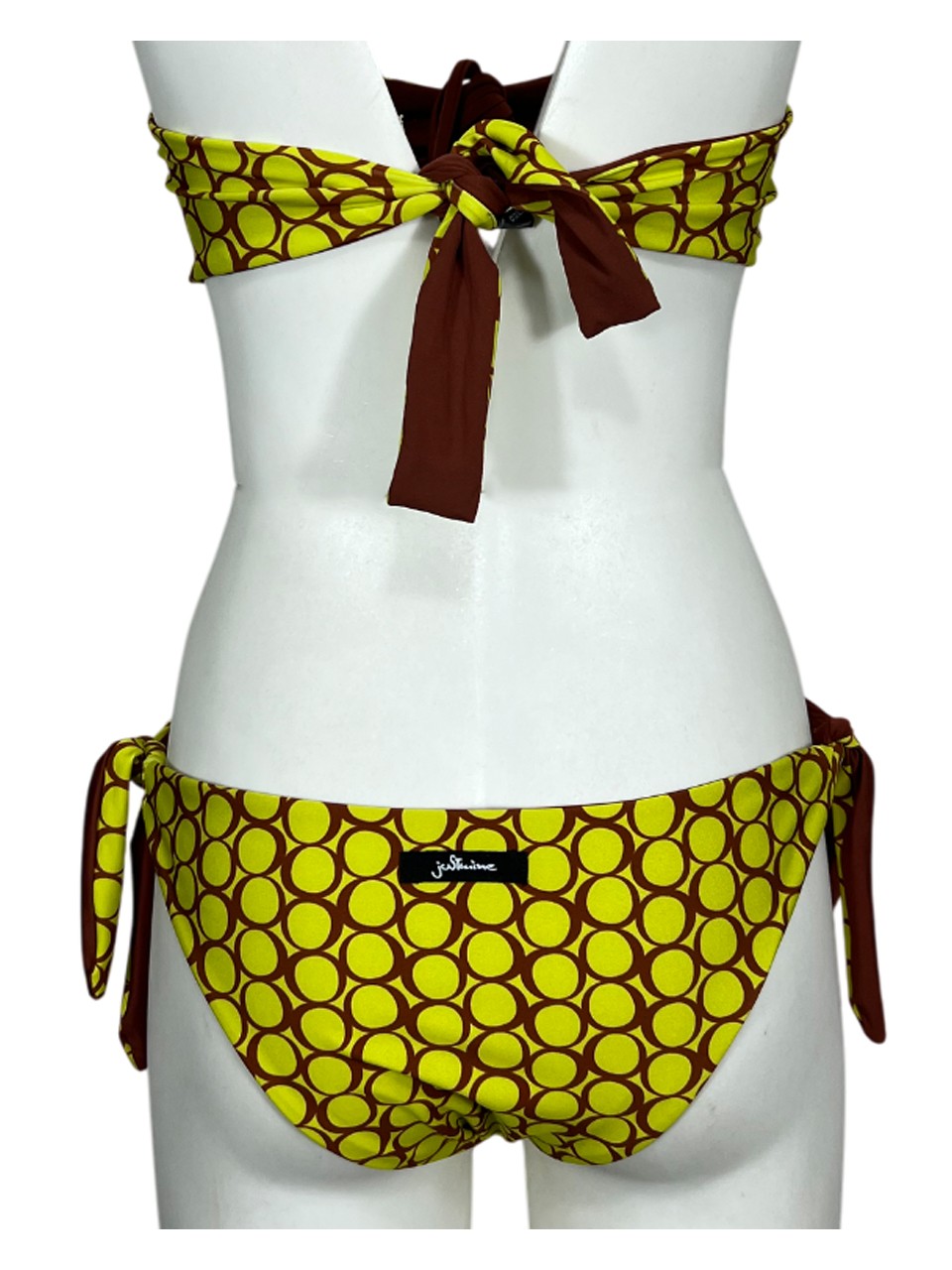 JUSTMINE bikini fascia foderata double-face giallo/mattone B2770 1140 MADE IN ITALY