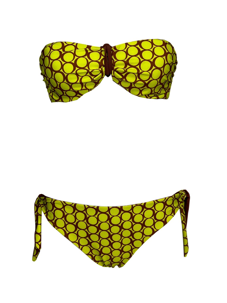JUSTMINE bikini fascia foderata double-face giallo/mattone B2770 1140 MADE IN ITALY