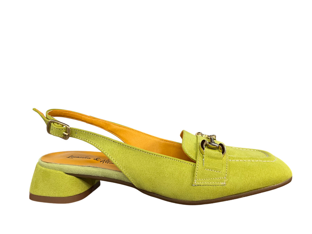 LUCREZIA D’ALTAVILLA slingback donna lime accessorio dorato 2025 MADE IN ITALY