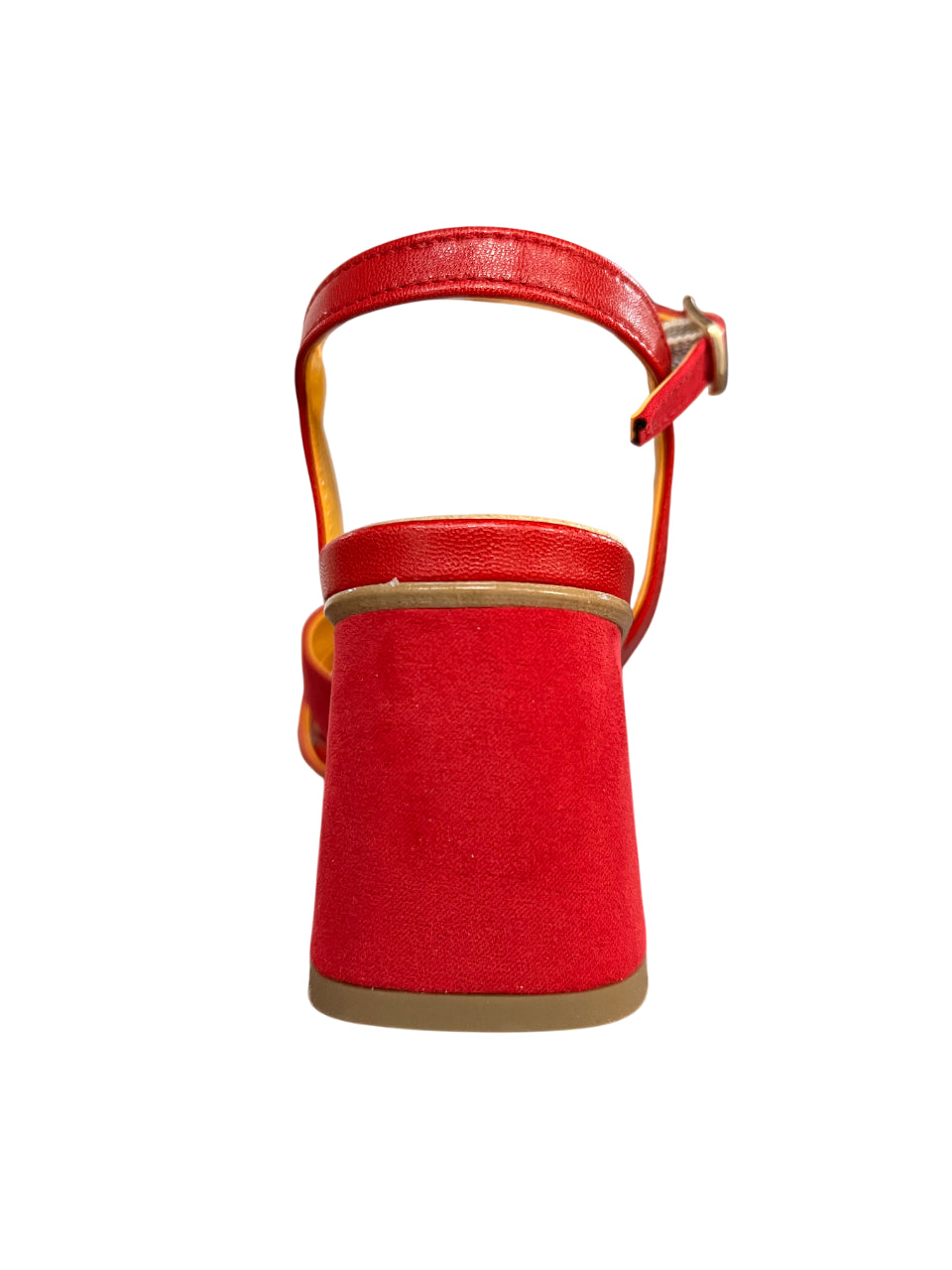 LUCREZIA D’ALTAVILLA sandalo rosso ecopelle/tessuto effetto camoscio 6221 MADE IN ITALY