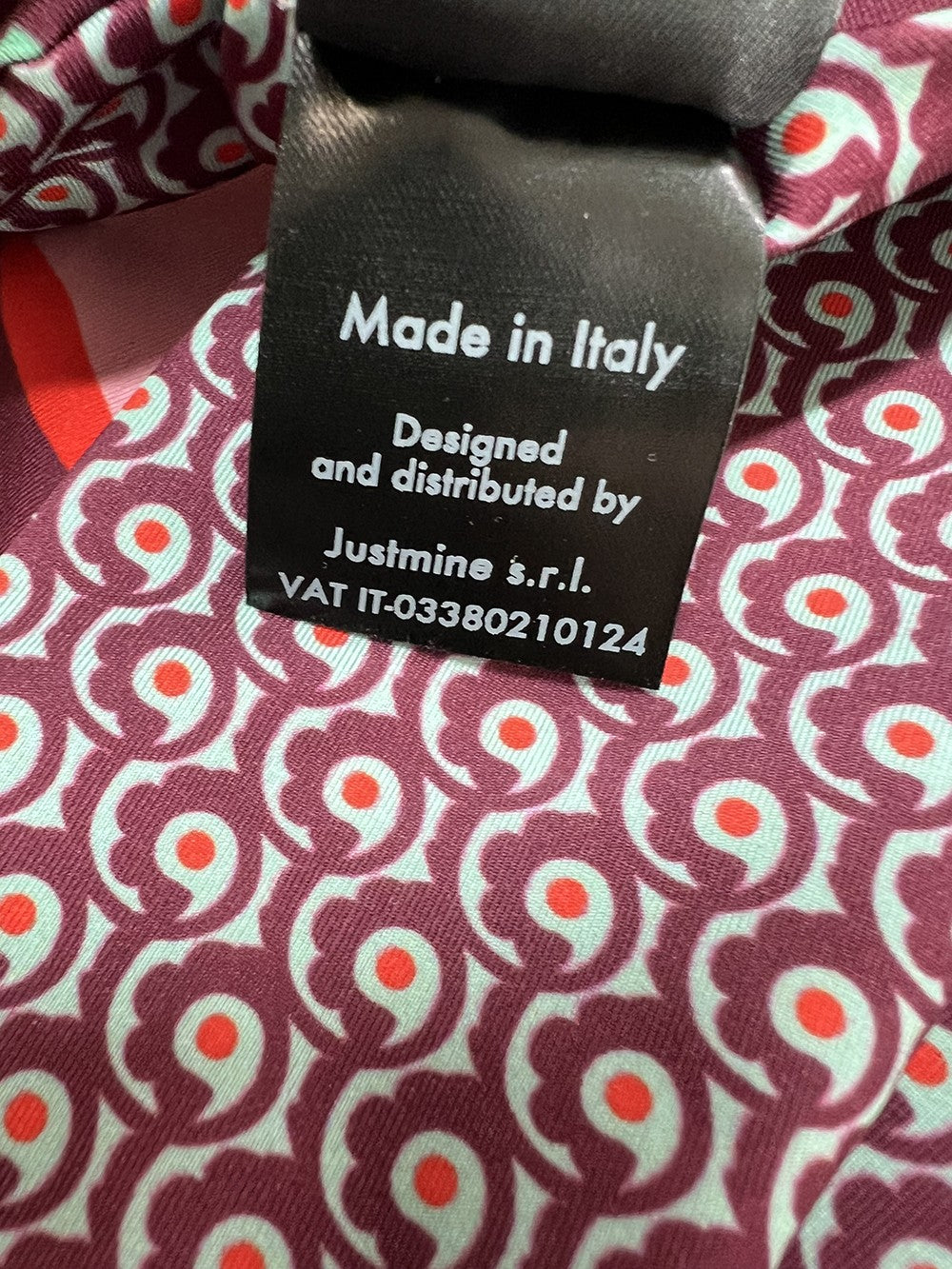 JUSTMINE bikini vela double-face coppa C bordeaux/rosa/rosso/verde B2699C 1142 MADE IN ITALY