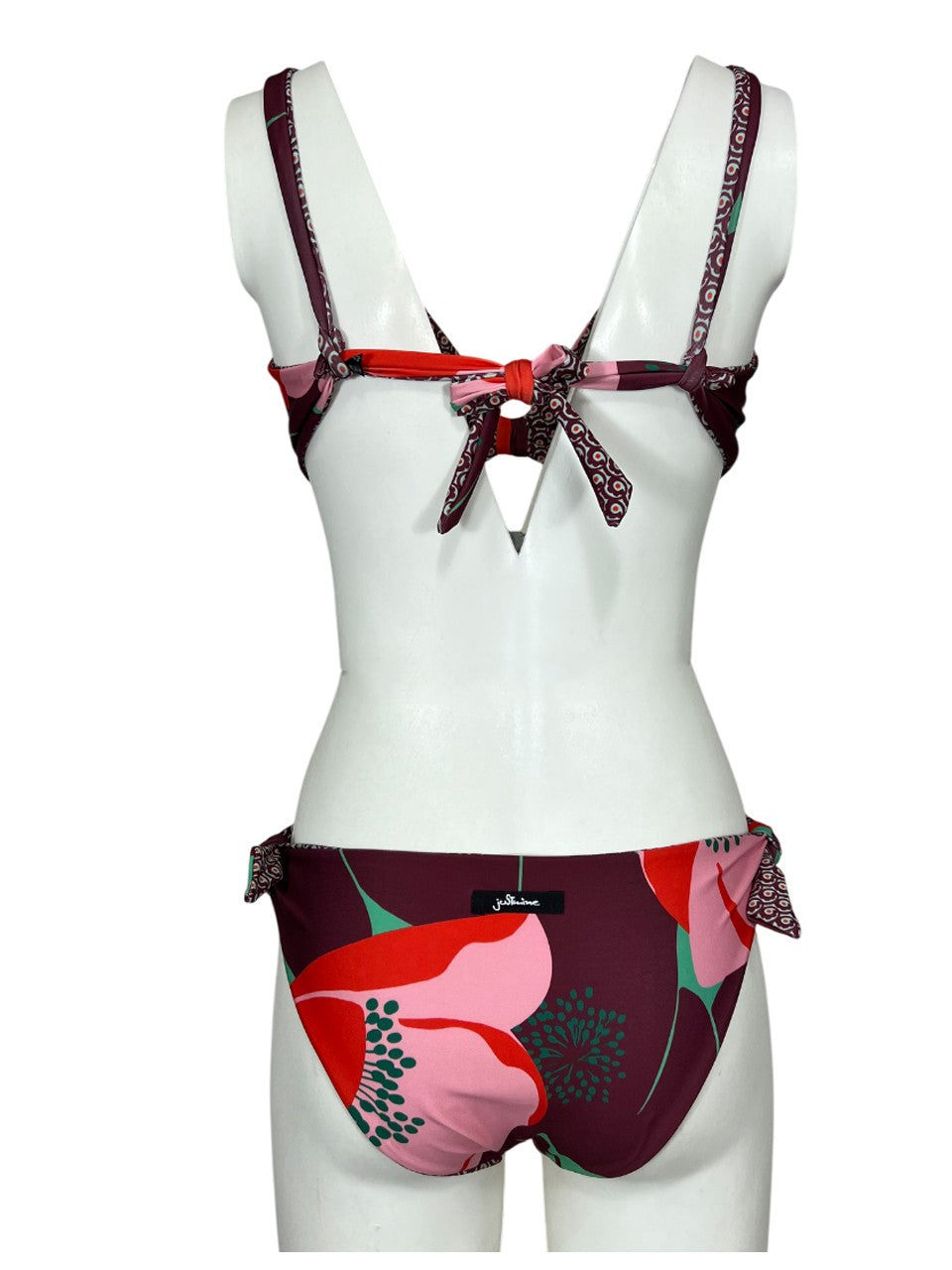 JUSTMINE bikini vela double-face coppa C bordeaux/rosa/rosso/verde B2699C 1142 MADE IN ITALY