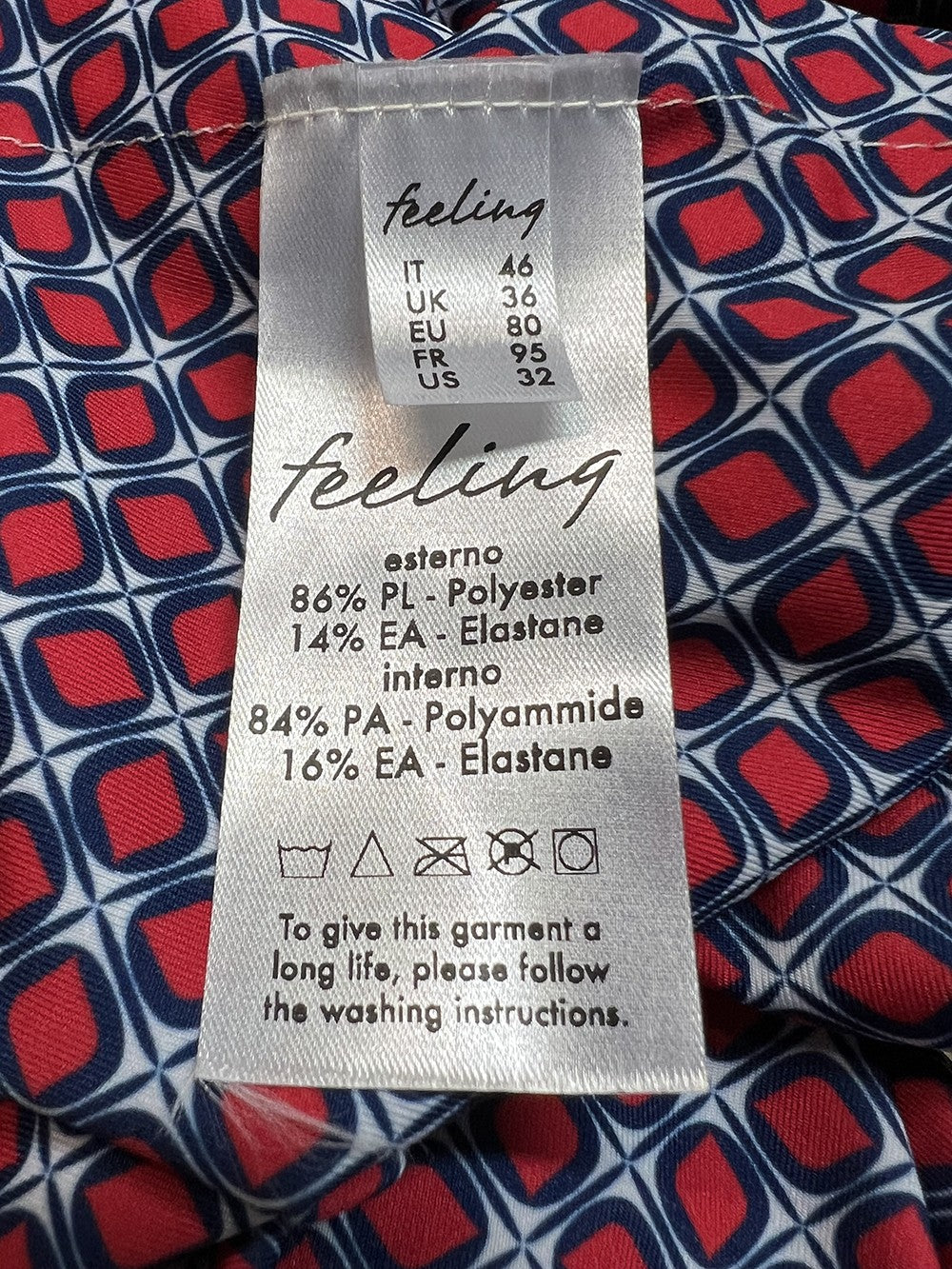 FEELING by JUSTMINE bikini double-face coppa C blu/rosso/bianco B2848C 6103 MADE IN ITALY