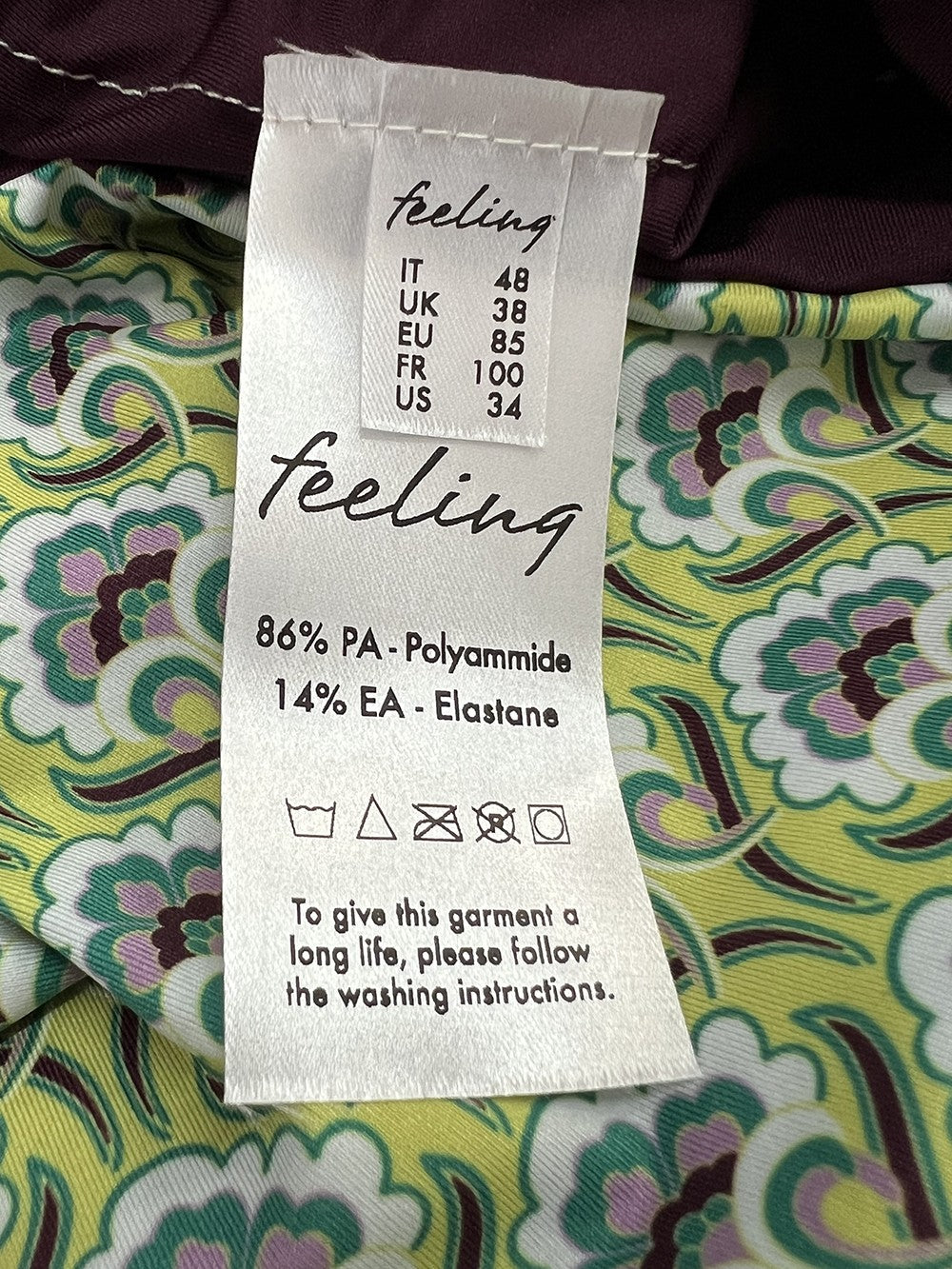 FEELING by JUSTMINE bikini double-face coppa C  fantasia verde/lime  B2848C 6101 MADE IN ITALY