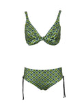 FEELING by JUSTMINE bikini double-face coppa C  fantasia verde/lime  B2848C 6101 MADE IN ITALY