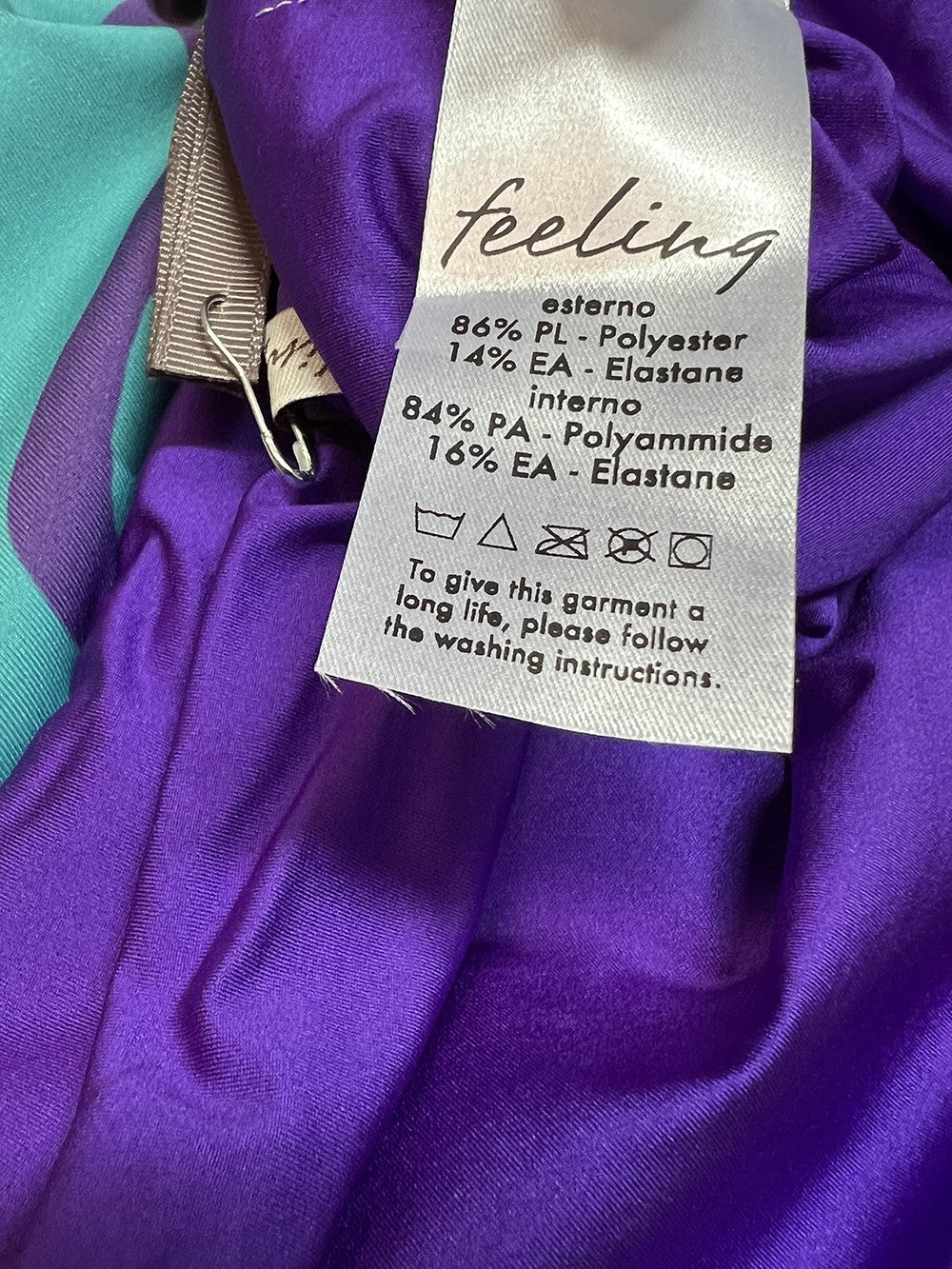 FEELING by JUSTMINE bikini double-face coppa C acqua/arancio/viola B2627C 6102 MADE IN ITALY