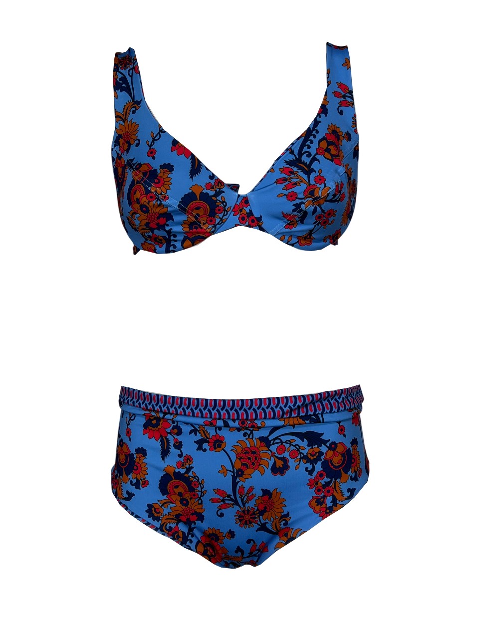 FEELING by JUSTMINE bikini double-face coppa C azzurra/multicolor B2627C 6100 MADE IN ITALY