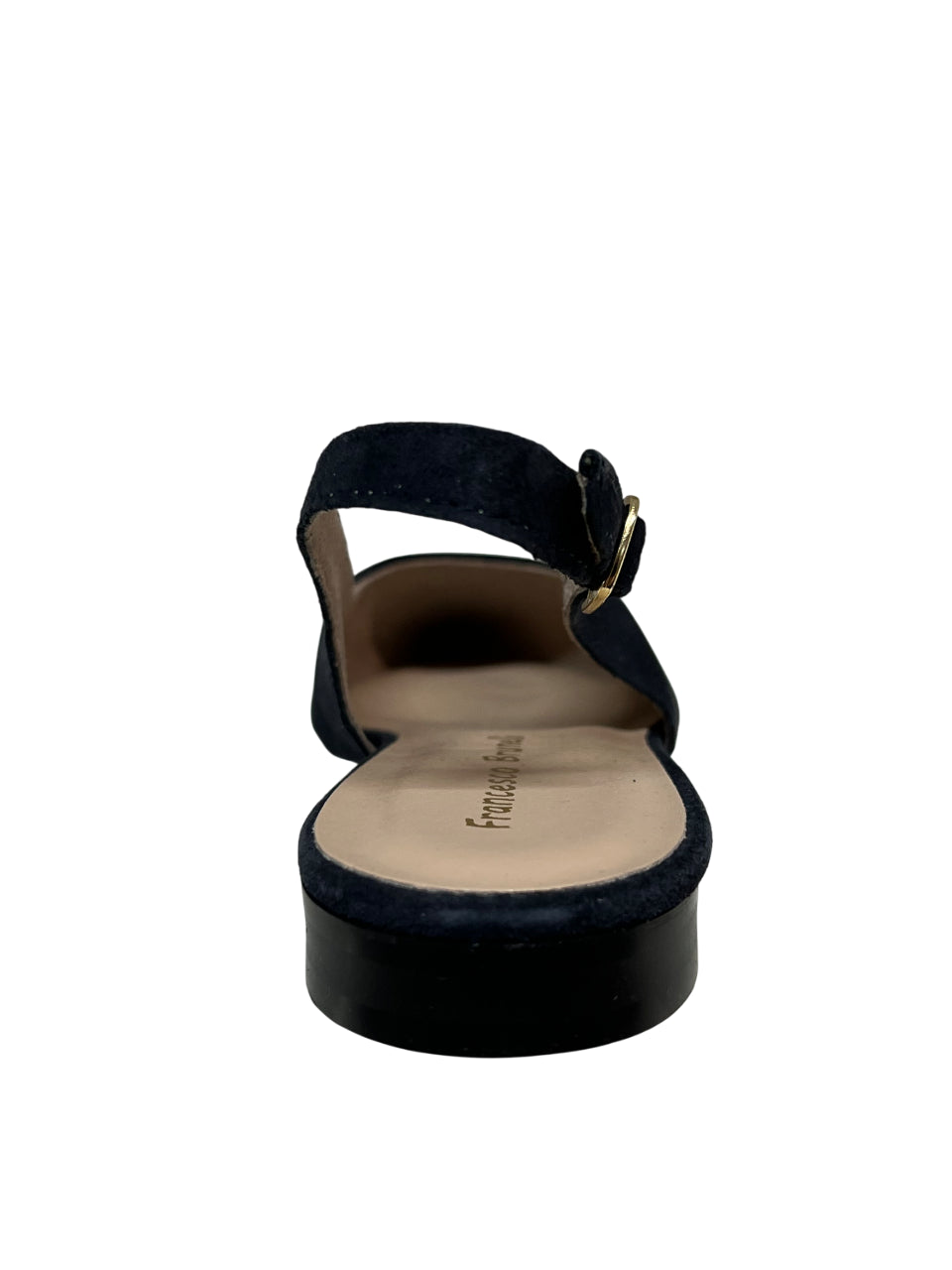 FRANCESCO BRUNELLI slingback donna a punta camoscio blu 5100 100% pelle