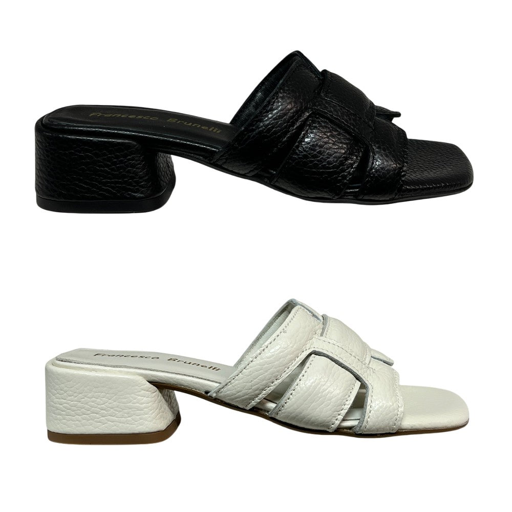 FRANCESCO BRUNELLI sandalo donna aperto dietro 5205 100% pelle