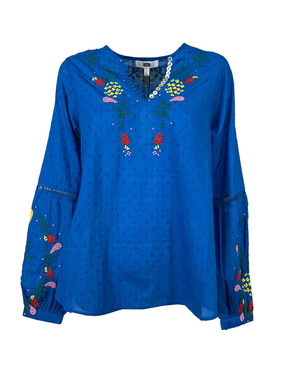 MD’M blusa donna cotone plumetis 2.61.100.04 100% cotone