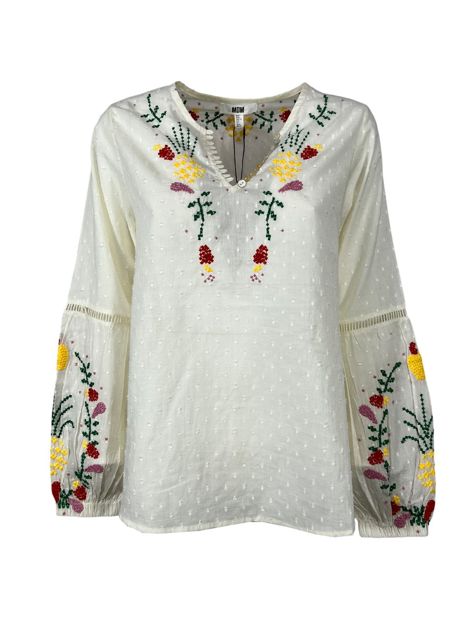 MD’M blusa donna cotone plumetis 2.61.100.04 100% cotone