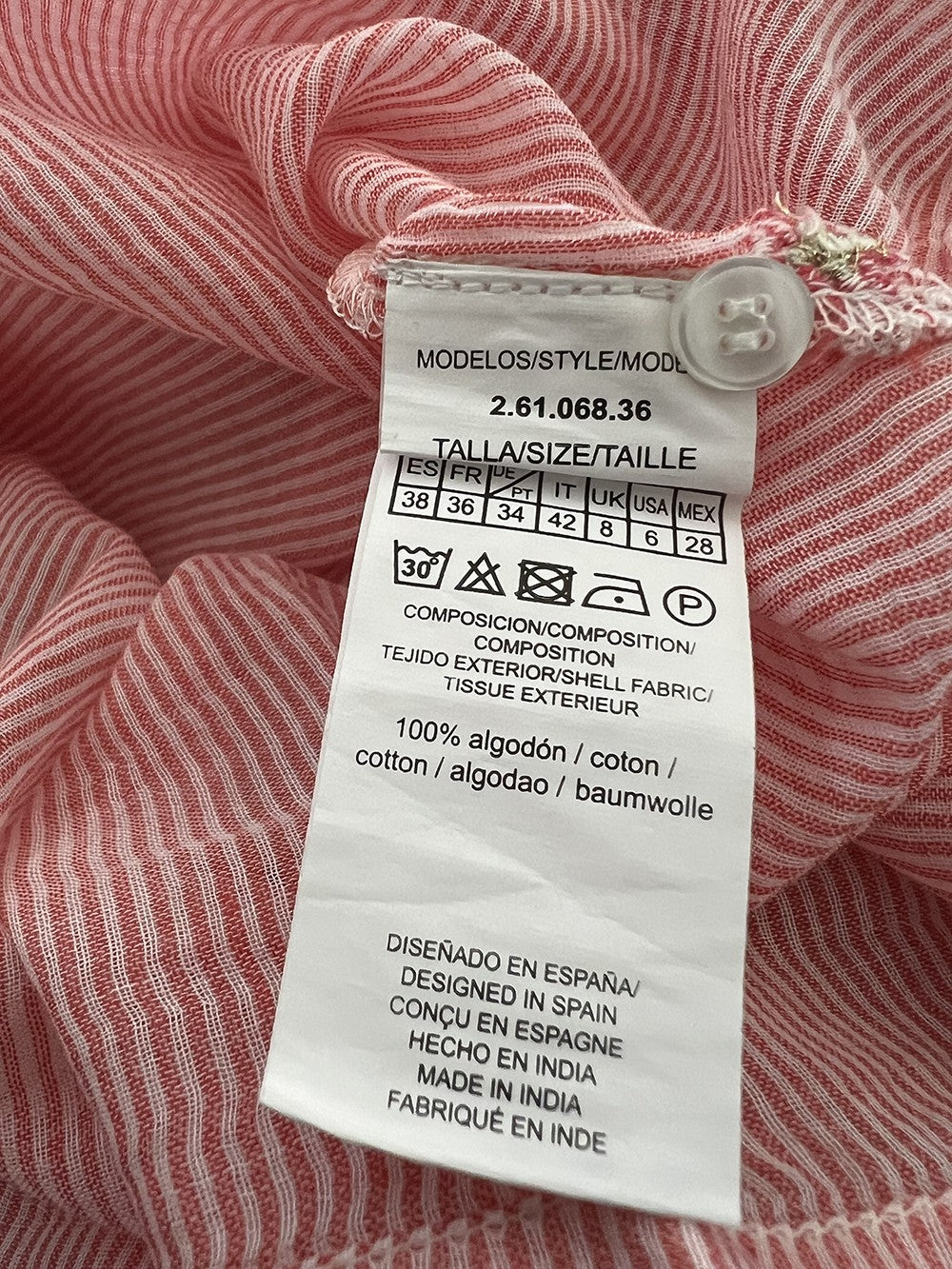 MD’M camicia donna righe corallo/bianco 2.61.068.36 100% cotone