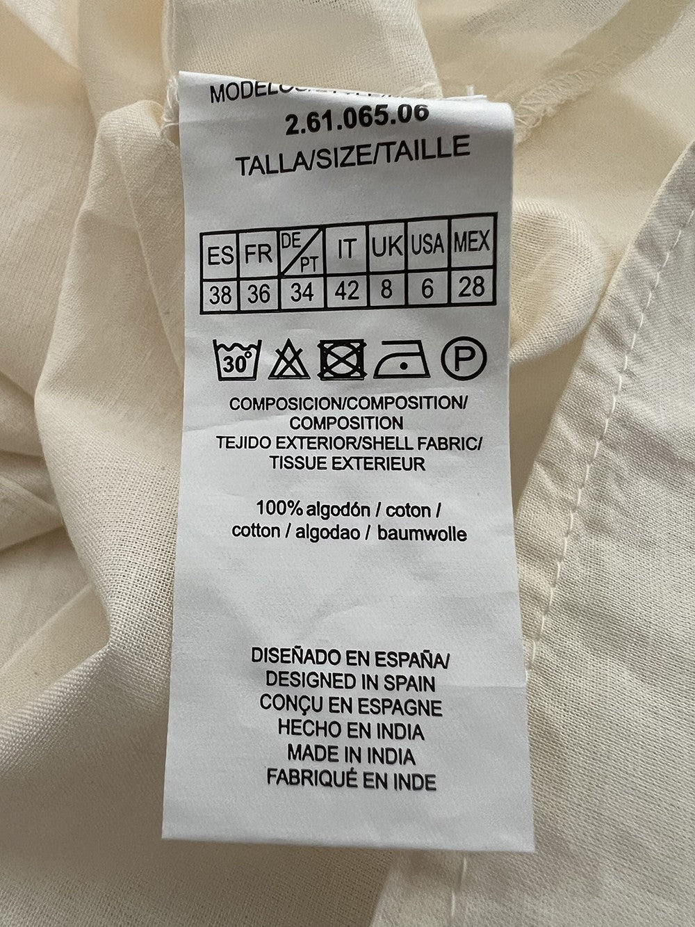 MD’M STUDIO  blusa donna avorio svasata abbottonatura dietro 2.61.065.06 100% cotone