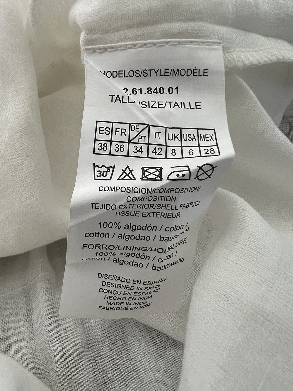 MD’M blusa donna cotone operato bianco svasata 2.61.840.01 100% cotone