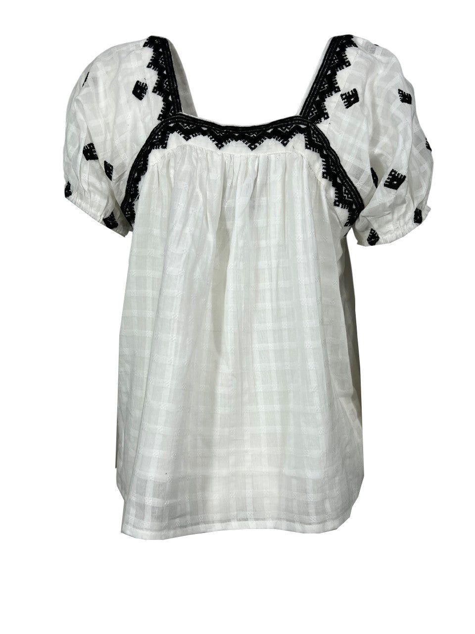 MD’M blusa donna cotone operato bianco svasata 2.61.840.01 100% cotone