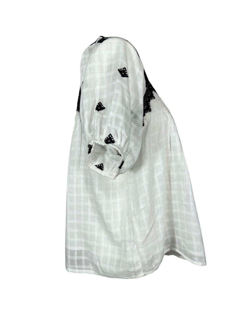 MD’M blusa donna cotone operato bianco svasata 2.61.840.01 100% cotone