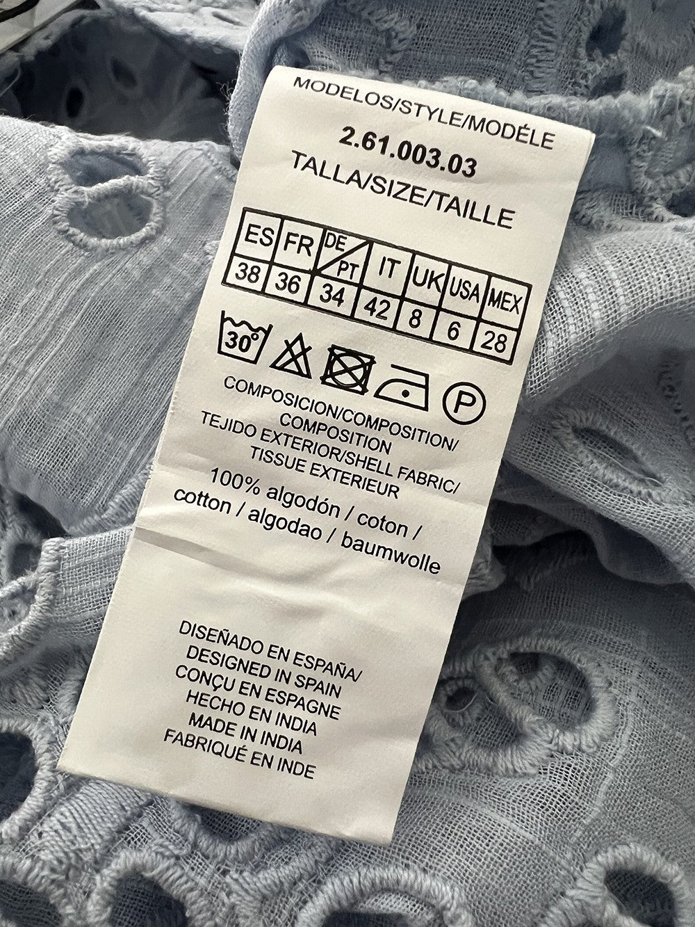 MD’M blusa donna sangallo celeste 2.61.003.03 100% cotone