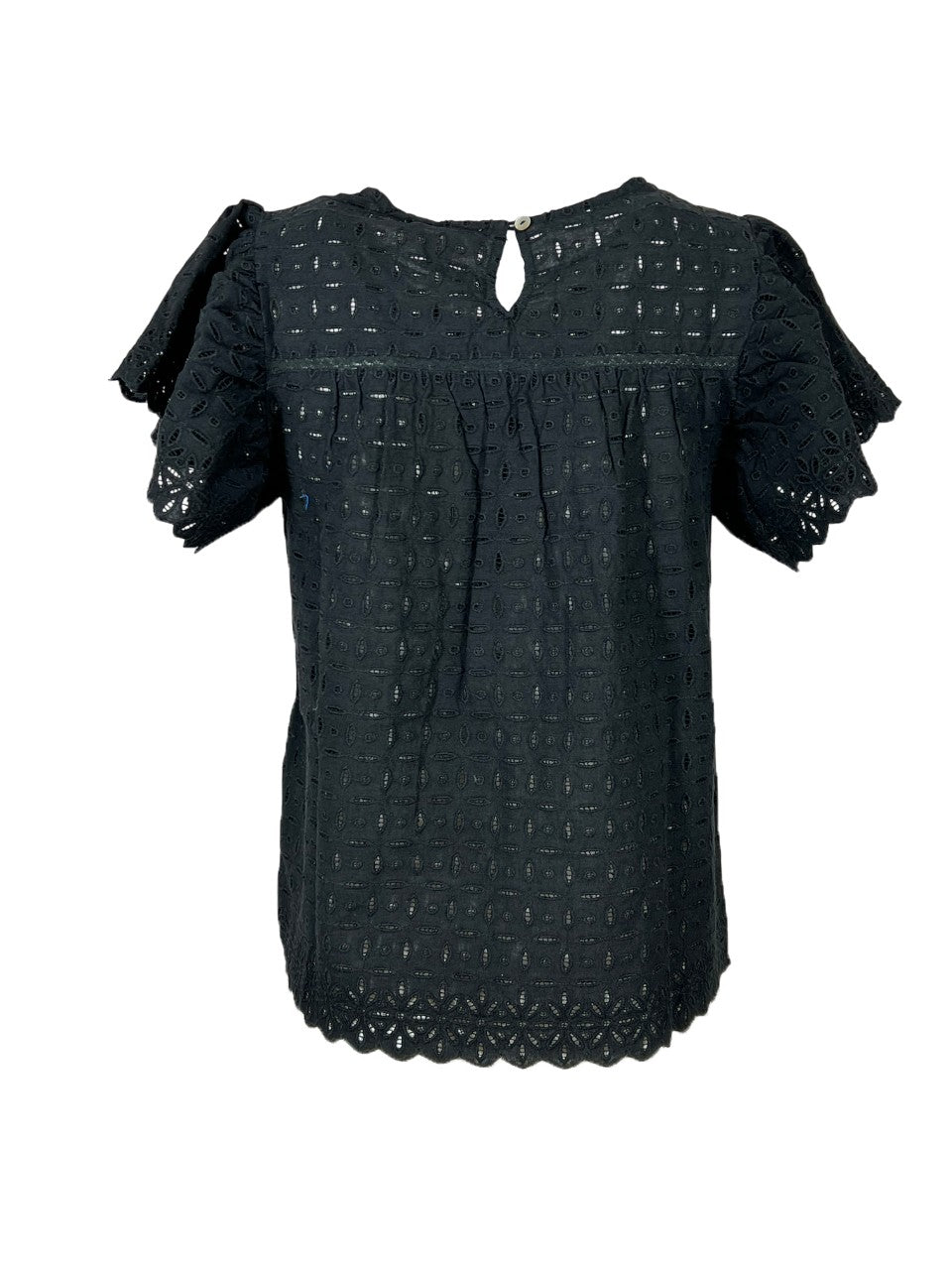 MD’M STUDIO blusa donna sangallo nero 2.61.468.46 90% cotone 10% lino