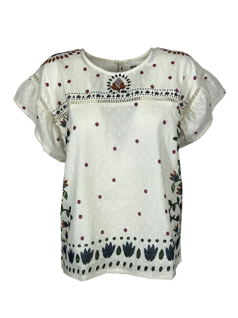 MD’M blusa donna plumetis avorio 2.61.840.05 100% cotone