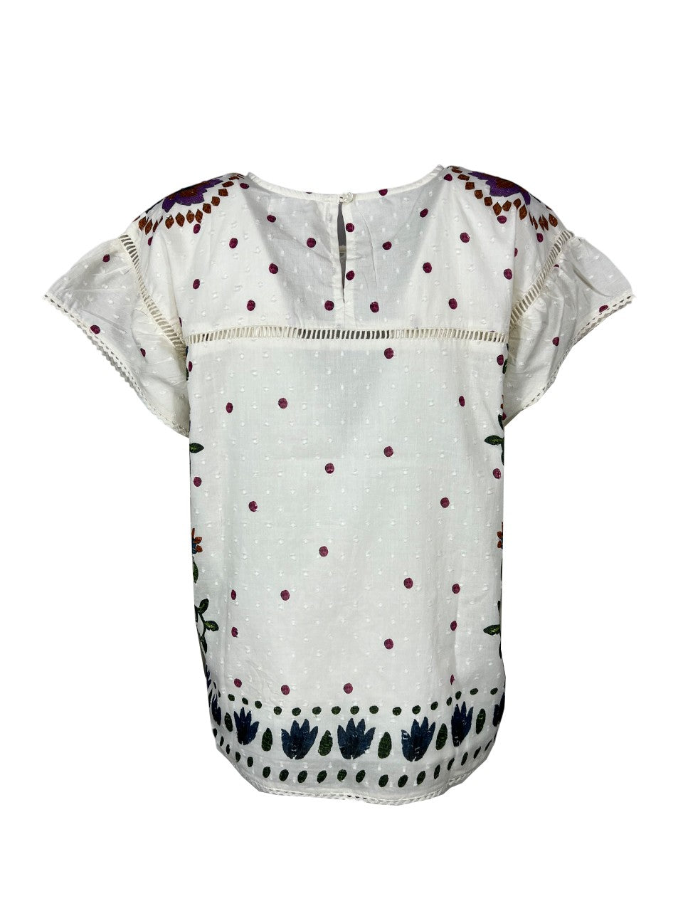 MD’M blusa donna plumetis avorio 2.61.840.05 100% cotone