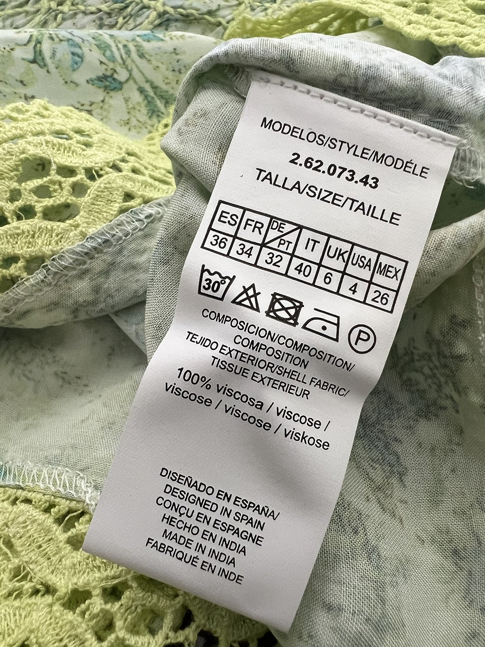 MD’M blusa donna fantasia floreale acqua/lime 2.62.073.43 100% viscosa