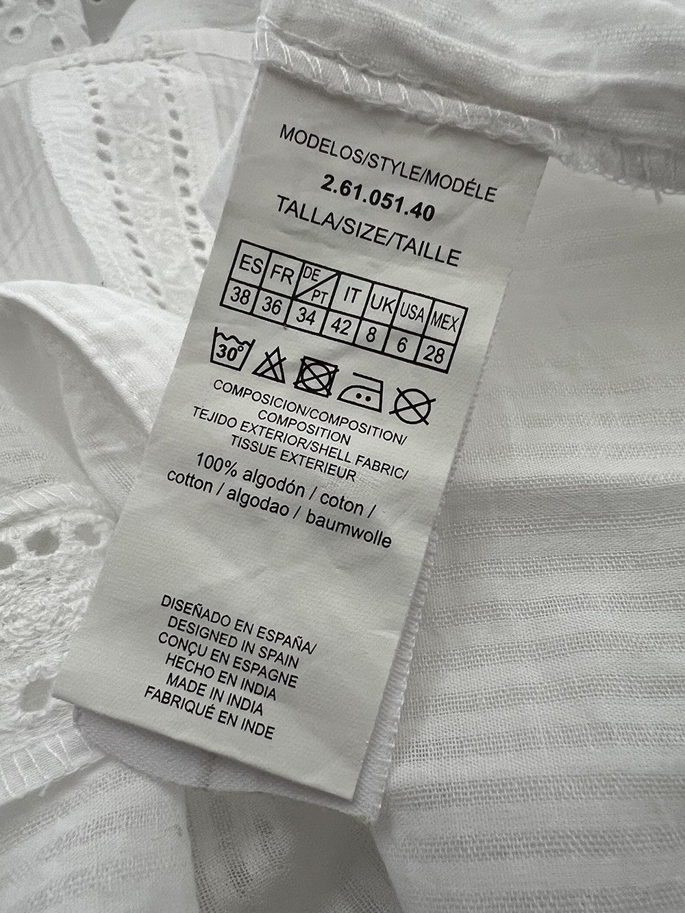 MD’M camicia donna sangallo/cotone bianco 2.61.051.40 100% cotone