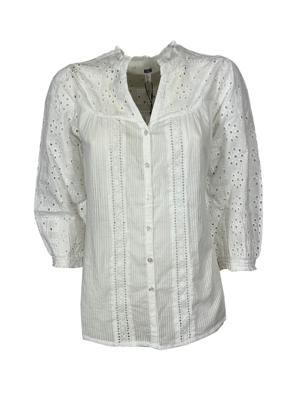 MD’M camicia donna sangallo/cotone bianco 2.61.051.40 100% cotone