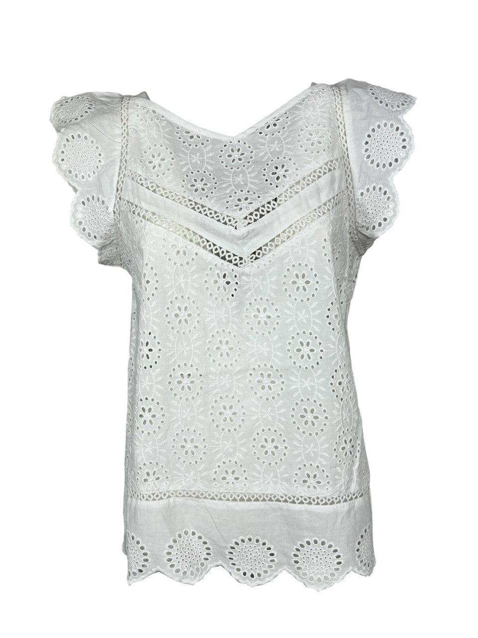 MD’M blusa donna sangallo bianco 2.61.051.44 100% cotone