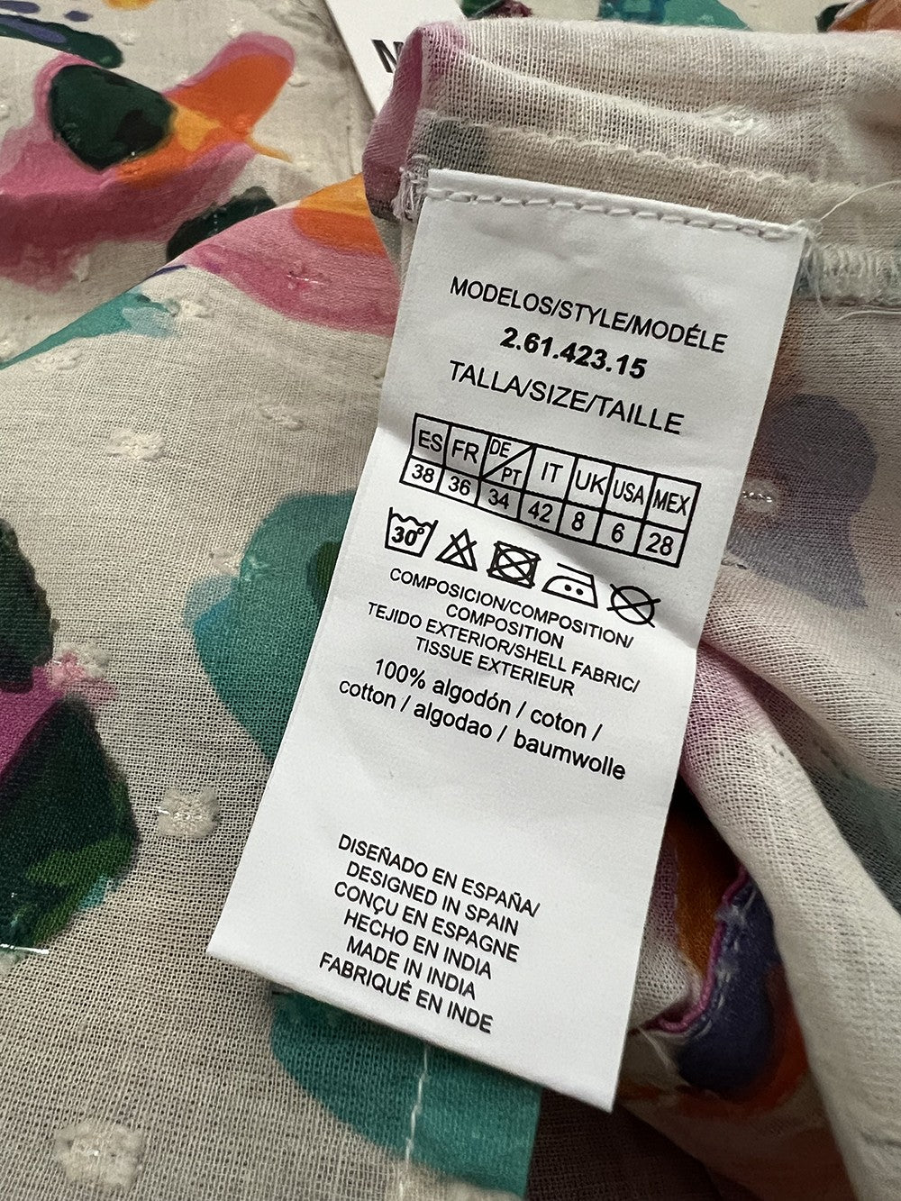 MD’M camicia donna ecru fantasia multicolor 2.61.423.15 100% cotone