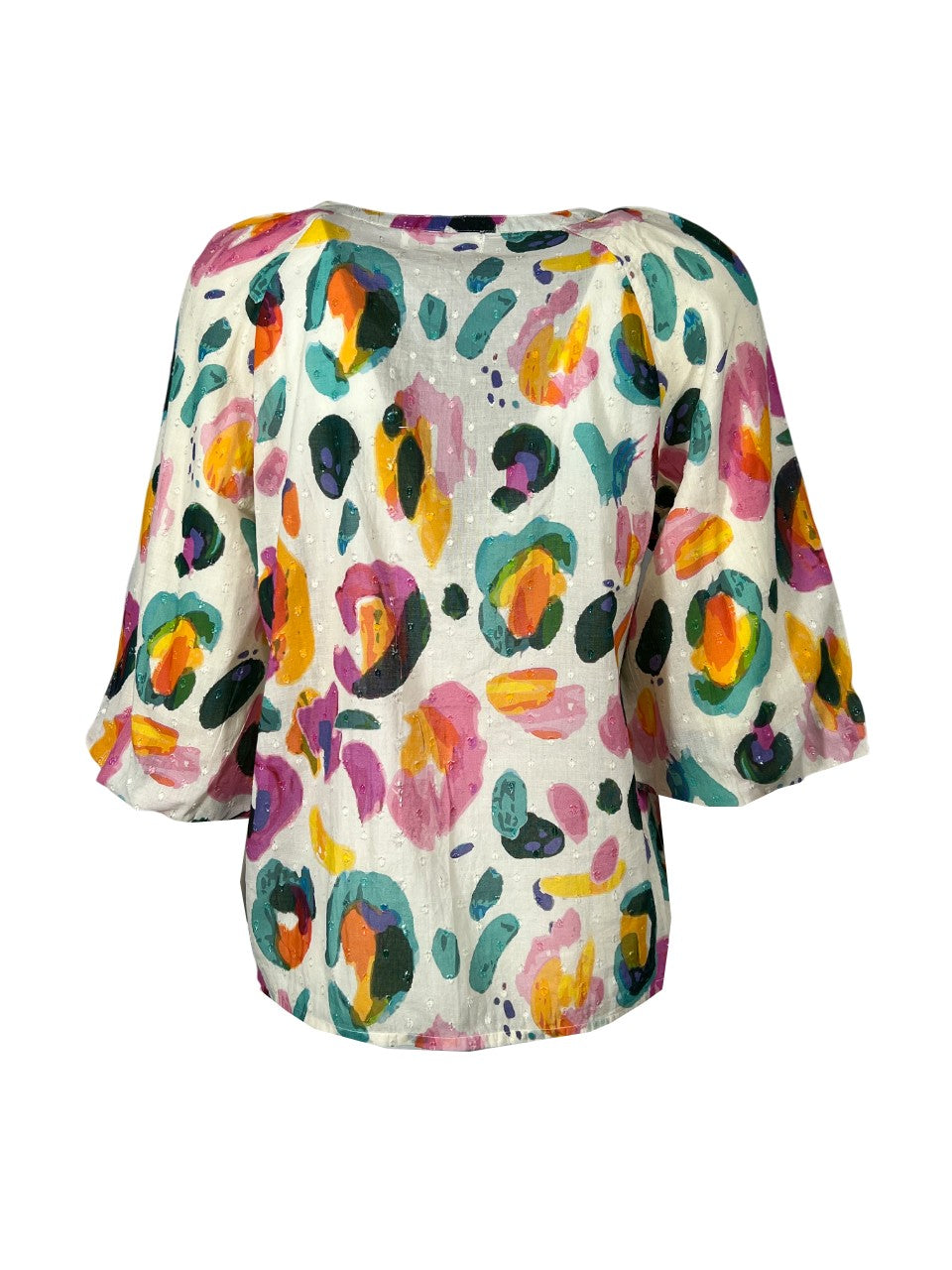 MD’M camicia donna ecru fantasia multicolor 2.61.423.15 100% cotone