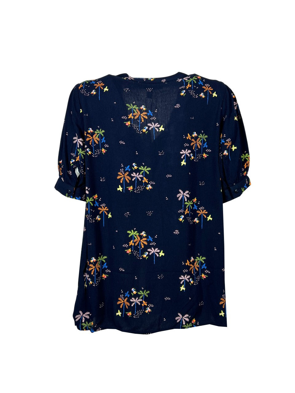 MD’M camicia donna blu stampa multicolor 2.61.251.71 100% viscosa