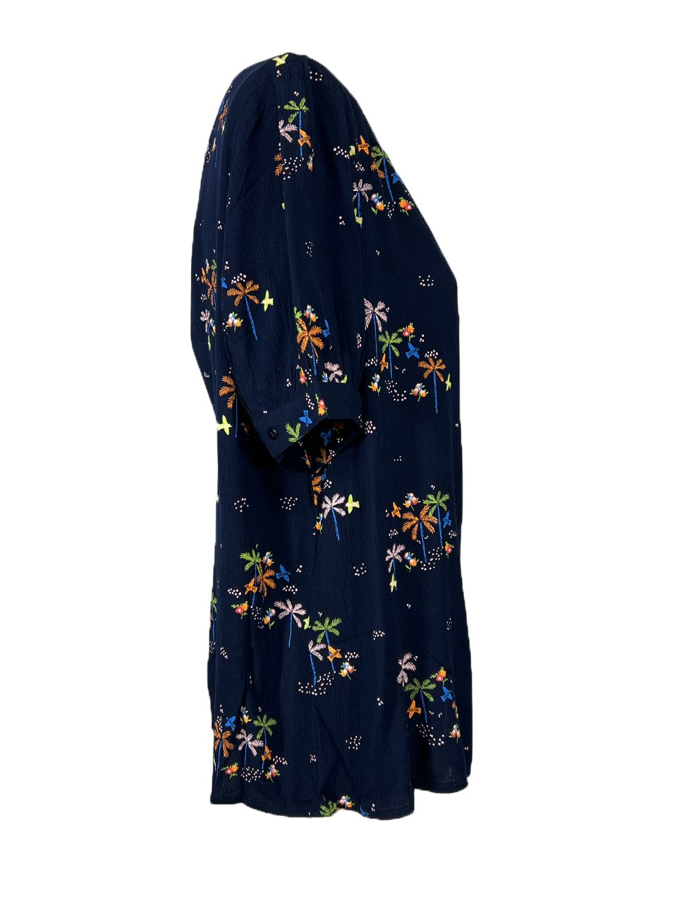 MD’M camicia donna blu stampa multicolor 2.61.251.71 100% viscosa