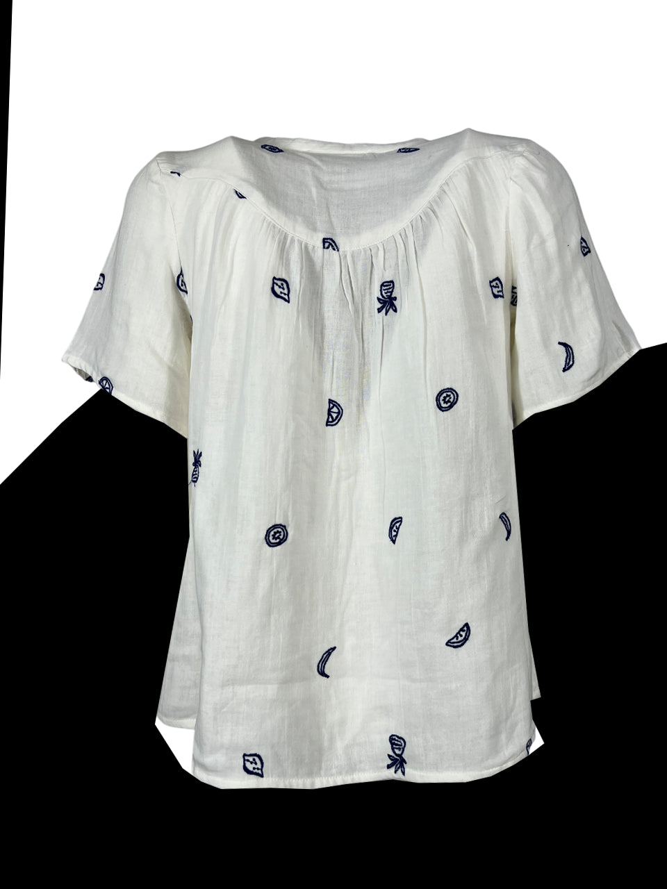 MD’M blusa donna avorio svasata 2.61.251.96 100% cotone