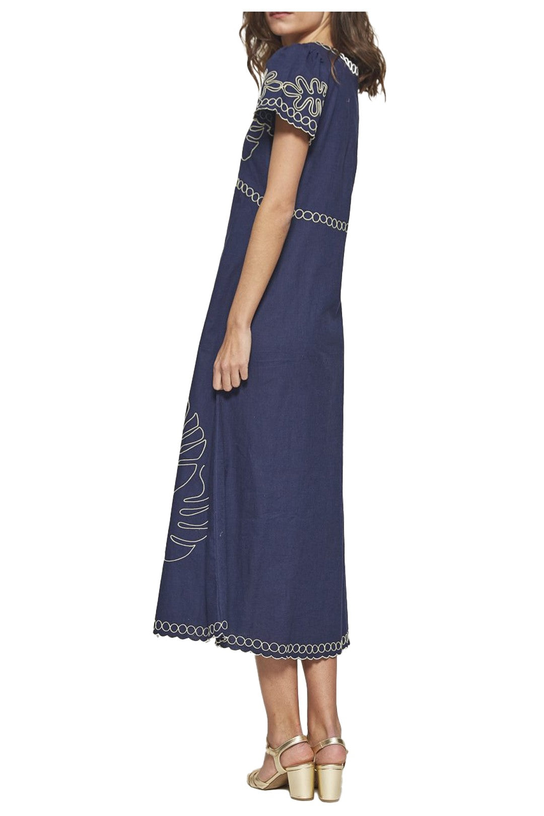 MD’M STUDIO abito donna blu 2.75.053.01 50% lino 50% cotone