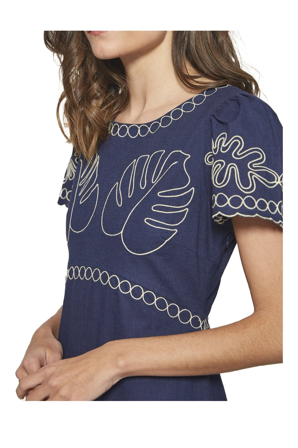 MD’M STUDIO abito donna blu 2.75.053.01 50% lino 50% cotone